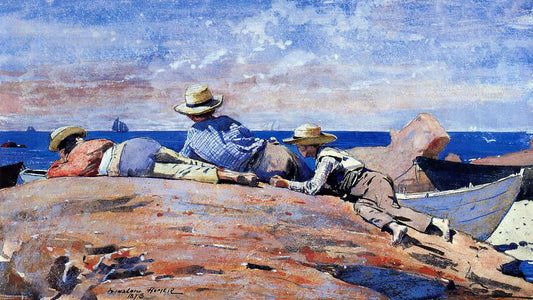Winslow Homer Three Boys on the Shore - Canvas Print