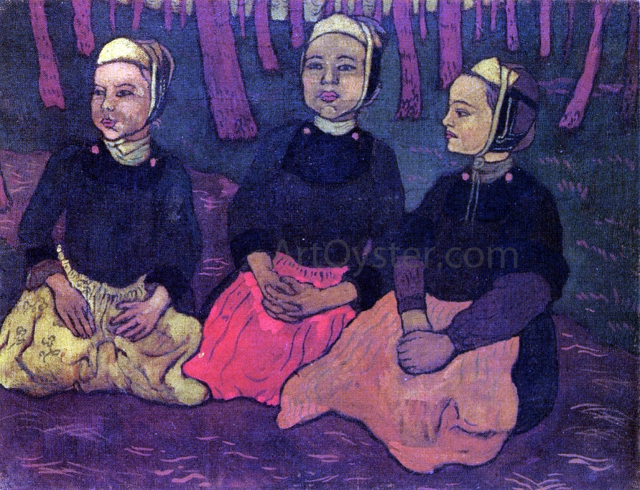 Georges Lacombe Three Breton Women in the Forest - Canvas Print