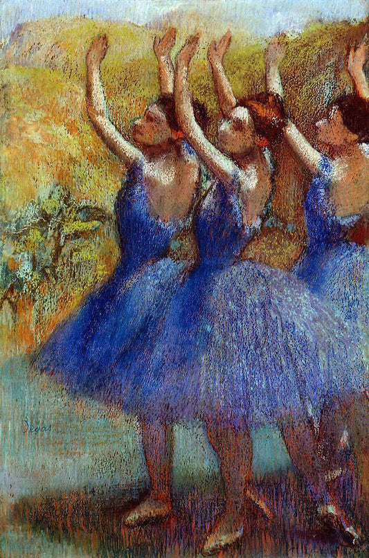 Edgar Degas Three Dancers in Purple Skirts - Canvas Print