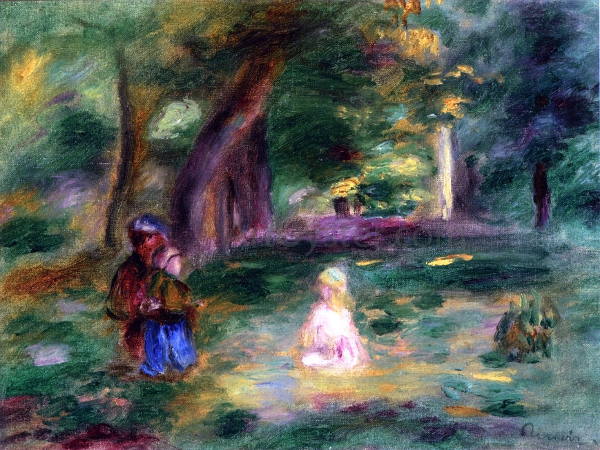 Pierre Auguste Renoir Three Figures in a Landscape - Canvas Print