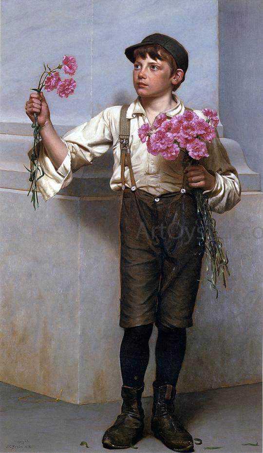 John George Brown Three for Five - Canvas Print