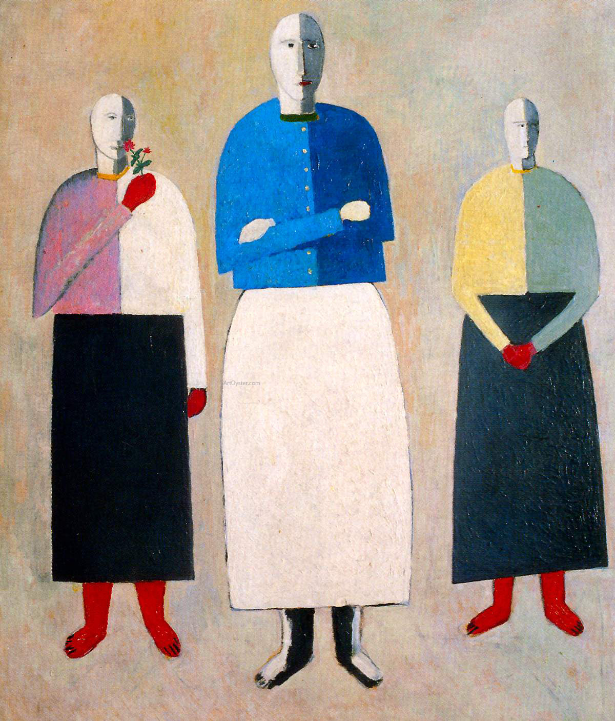 Kazimir Malevich Three Girls - Canvas Print
