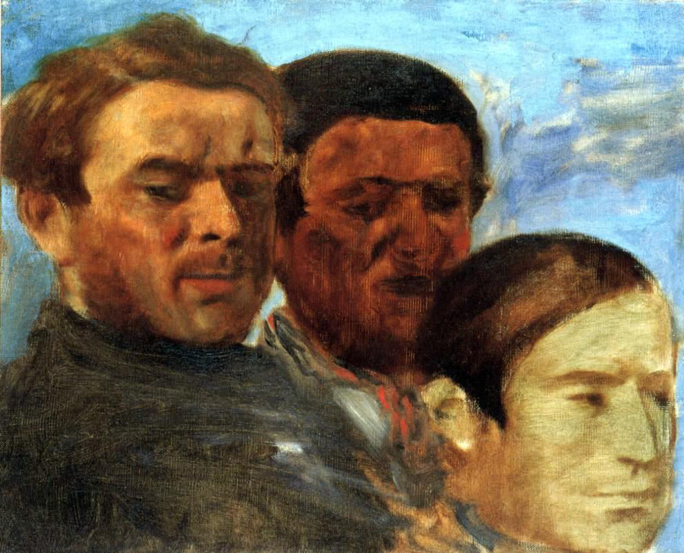 Edgar Degas Three Heads - Canvas Print