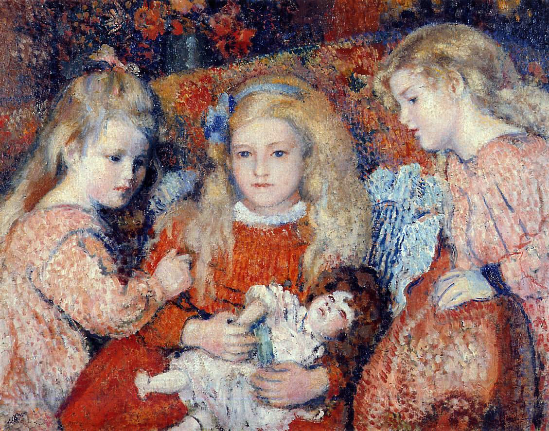 Georges Lemmen Three Little Girls - Canvas Print