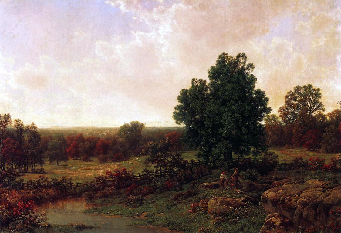 William Mason Brown Three Men in a Landscape - Canvas Print