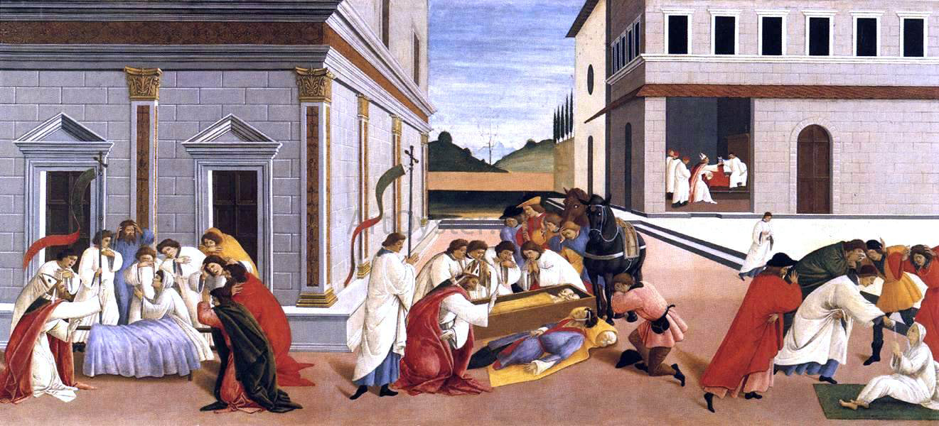 Sandro Botticelli Three Miracles of St Zenobius - Canvas Print