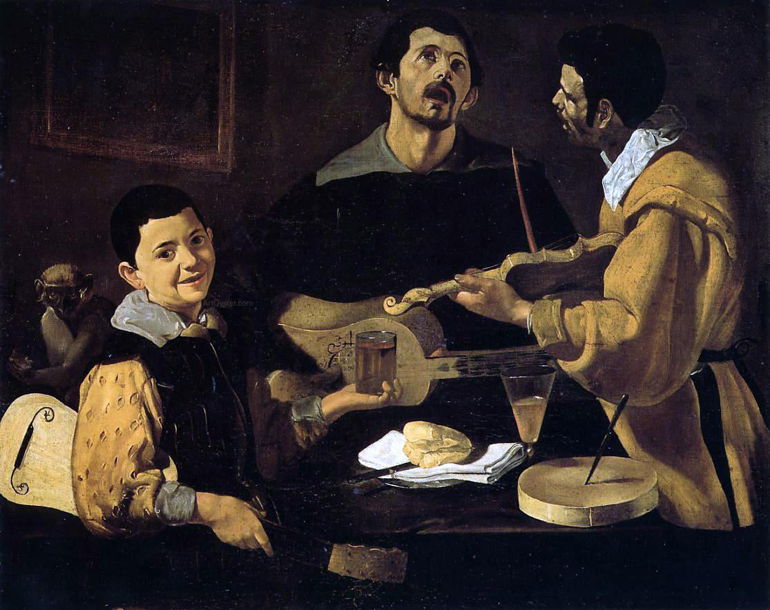 Diego Velazquez Three Musicians (also known as Musical Trio) - Canvas Print