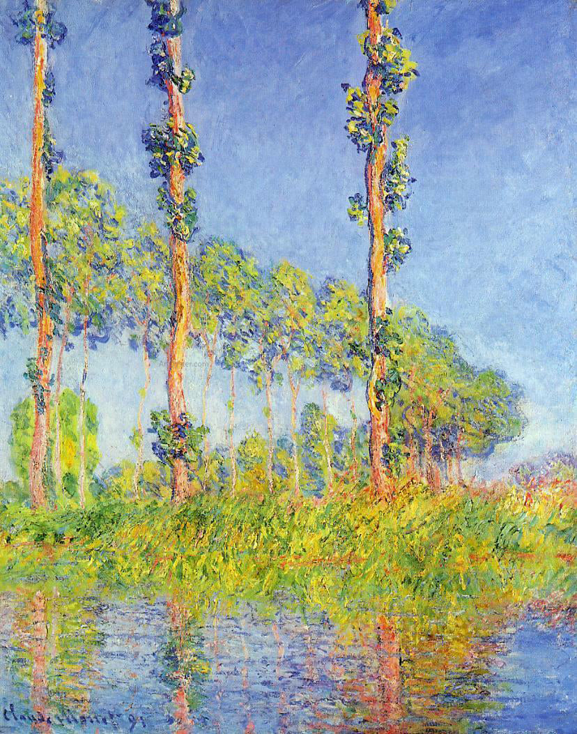 Claude Oscar Monet Three Poplar Trees, Autumn Effect - Canvas Print