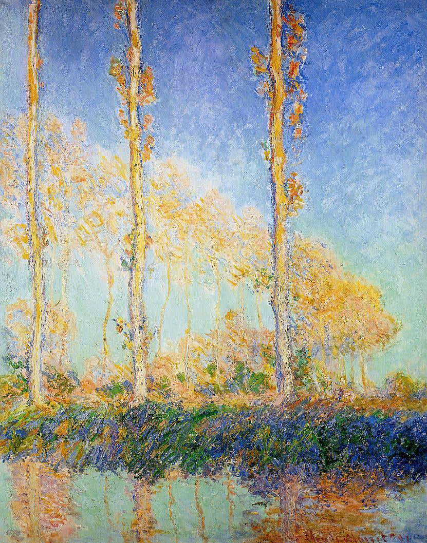 Claude Oscar Monet Three Poplar Trees in the Autumn - Canvas Print