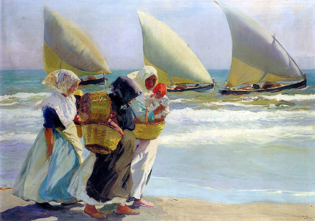 Joaquin Sorolla Y Bastida Three Sails - Canvas Print