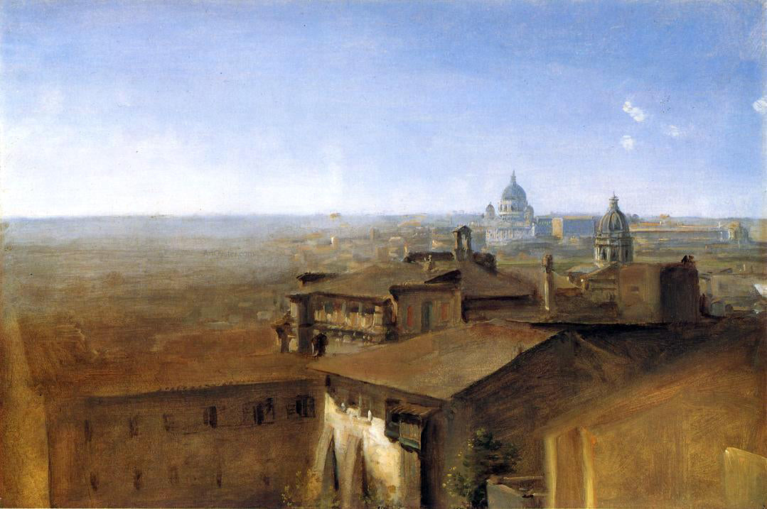 Johann Georg Von Dillis Three Views of Rome from the Villa Malta: View of St. Peter's - Canvas Print