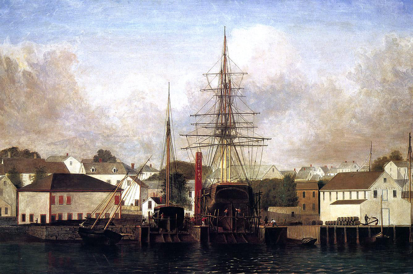 Fitz Hugh Lane Three-Master on the Gloucester Railway - Canvas Print
