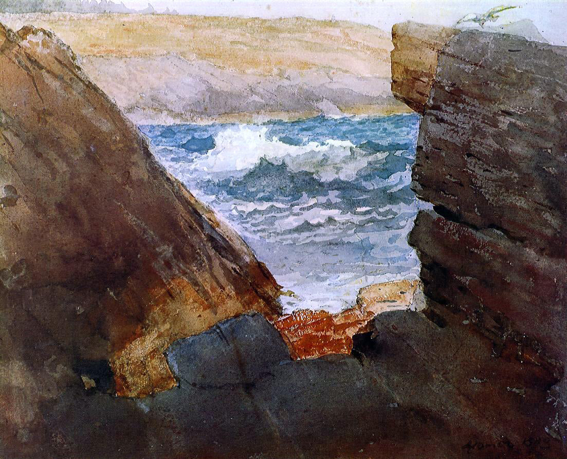 Winslow Homer Through the Rocks - Canvas Print