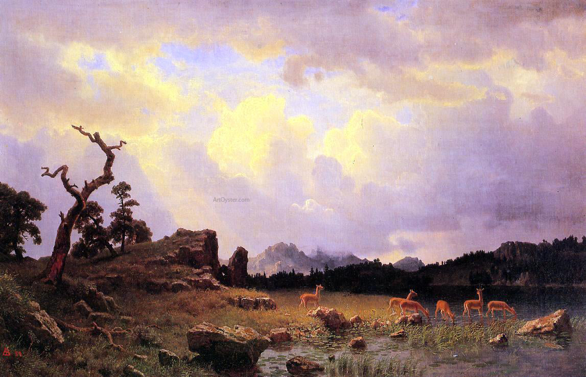 Albert Bierstadt Thunderstorm in the Rocky Mountains - Canvas Print