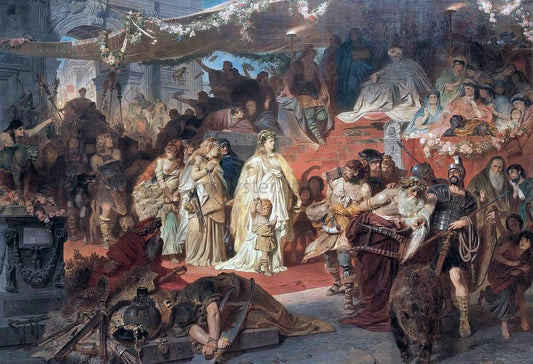 Karl Theodor Von Piloty Thusnelda Led in Germanicus' Triumph - Canvas Print
