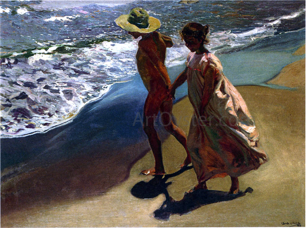 Joaquin Sorolla Y Bastida To the Water - Canvas Print