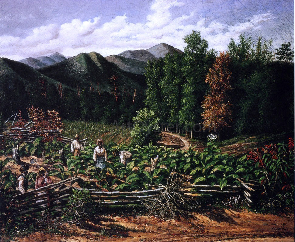 William Aiken Walker Tobacco Field with Five Figures (North Carolina) - Canvas Print