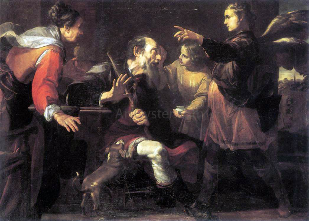 Gioacchino Assereto Tobias Healing the Blindness of His Father - Canvas Print