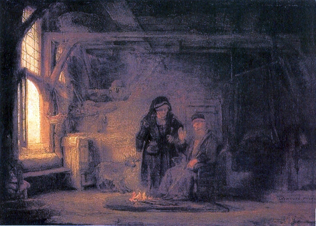 Rembrandt Van Rijn Tobit and Anna with the Kid - Canvas Print