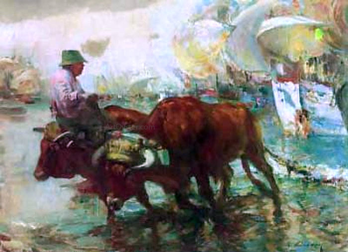 Jose Navarro Llorens Toros - Canvas Print