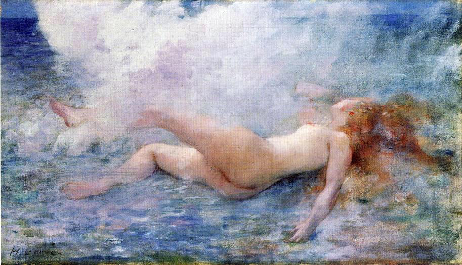 Henri Gervex Tossed by a Wave - Canvas Print