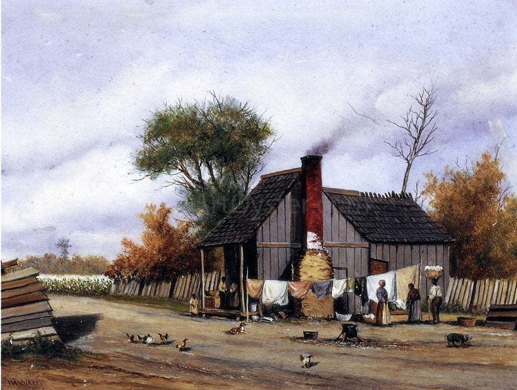 William Aiken Walker T-plan Cabin with Porch - Canvas Print
