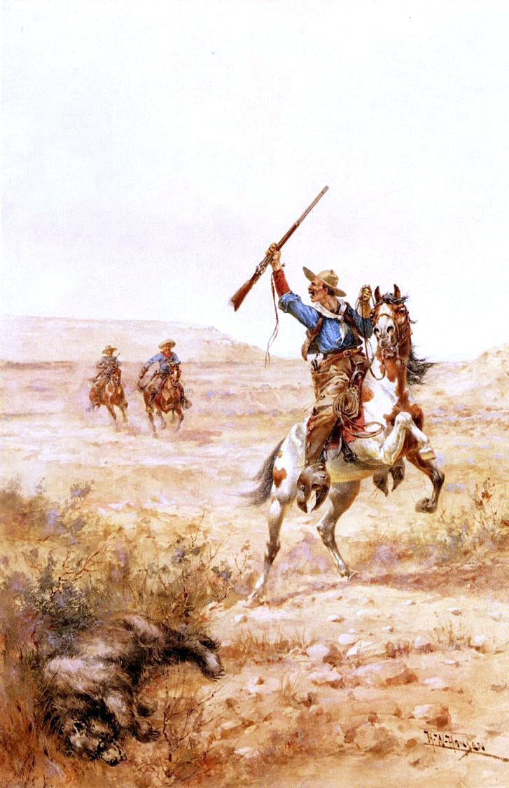 Herman W Hansen Trailing the Grizzly - Canvas Print