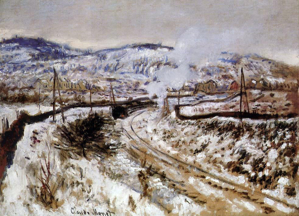 Claude Oscar Monet Train in the Snow, Argenteuil - Canvas Print
