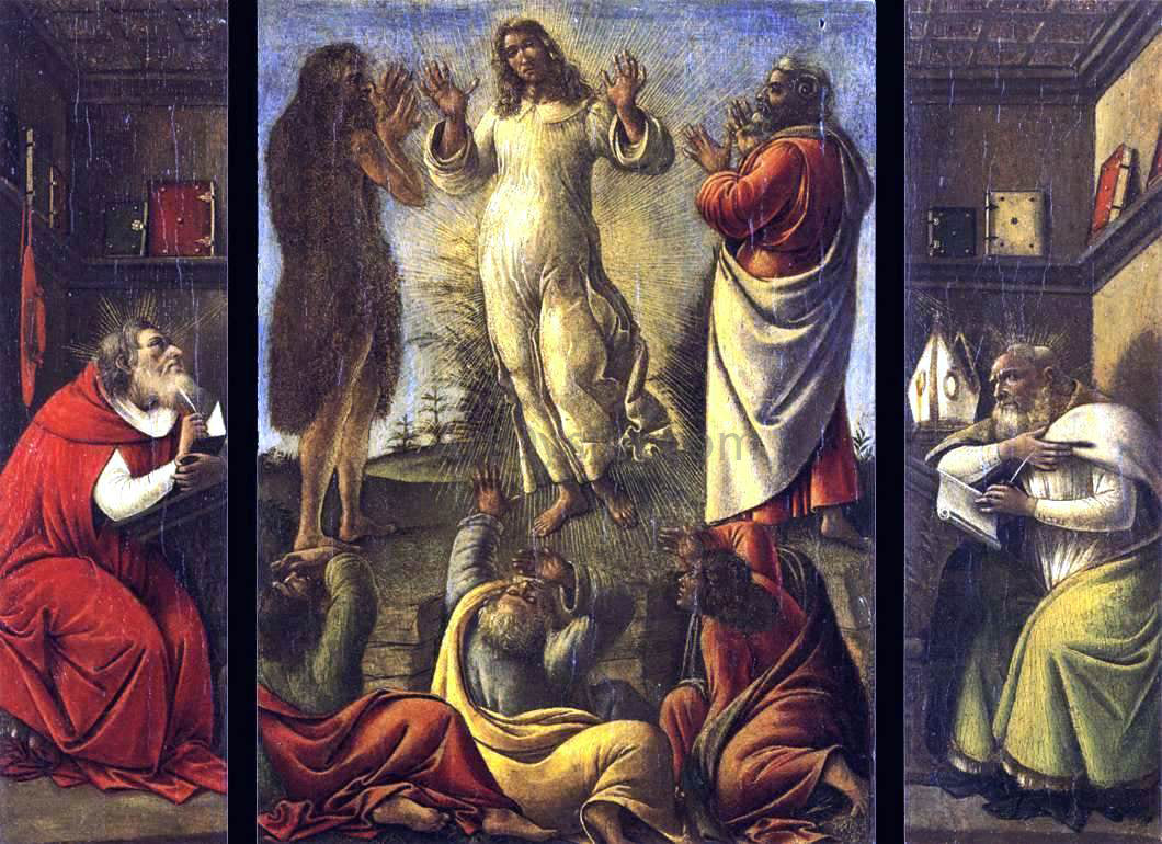 Sandro Botticelli Transfiguration, St Jerome, St Augustine - Canvas Print