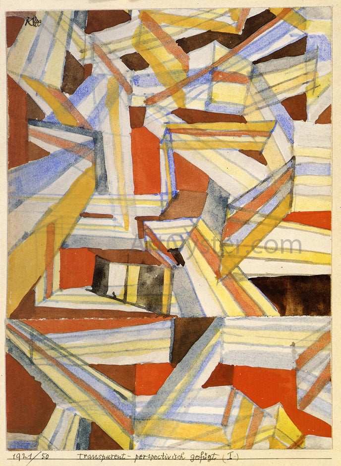 Paul Klee Transparent in Perspective Grooved - Canvas Print