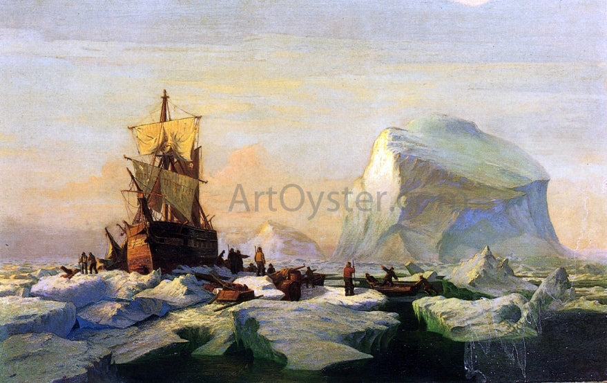 William Bradford Trapped in the Ice - Canvas Print