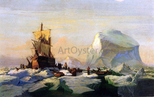 William Bradford Trapped in the Ice - Canvas Print