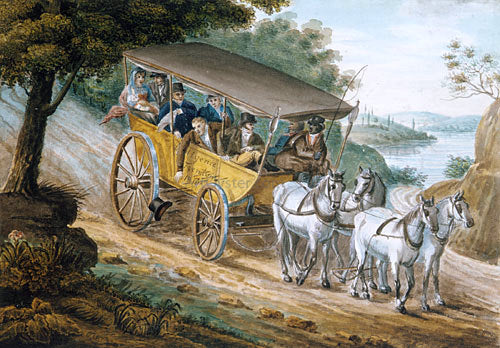 Pavel Petrovich Svinin Travel by Stagecoach Near Trenton, New Jersey - Canvas Print