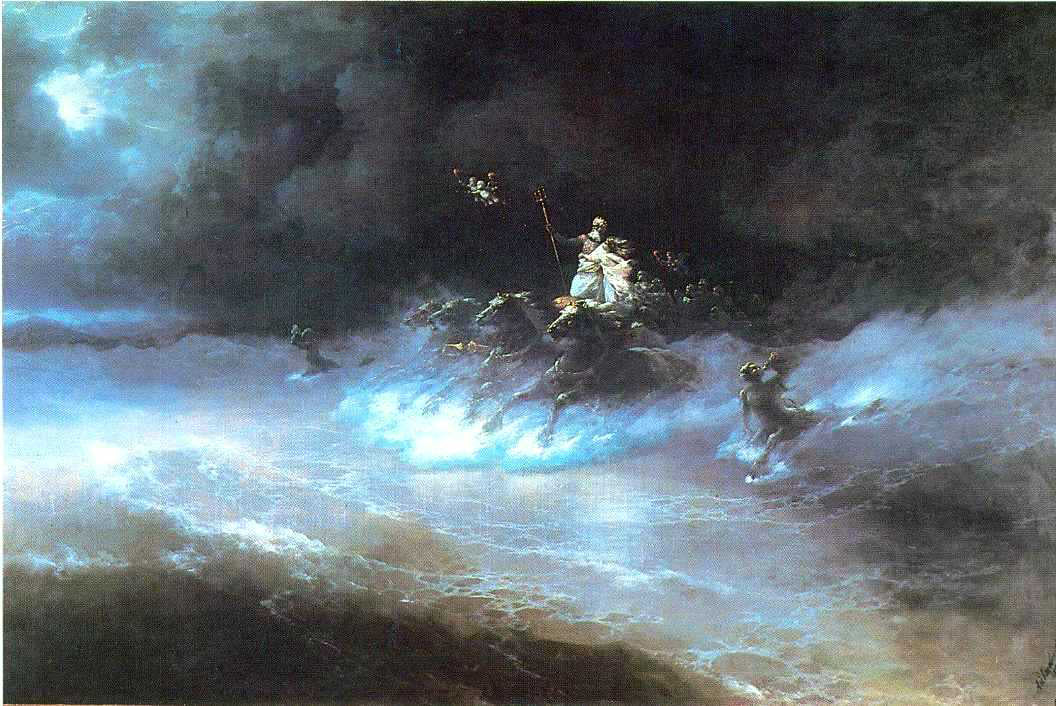 Ivan Constantinovich Aivazovsky Travel of Poseidon by sea - Canvas Print