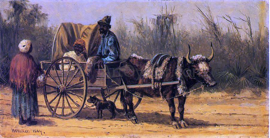 William Aiken Walker Traveling by Ox Cart - Canvas Print