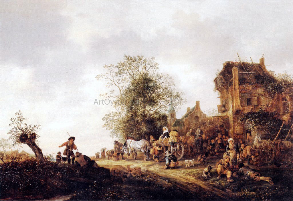 Isaac Van Ostade Travellers at a Country Inn - Canvas Print
