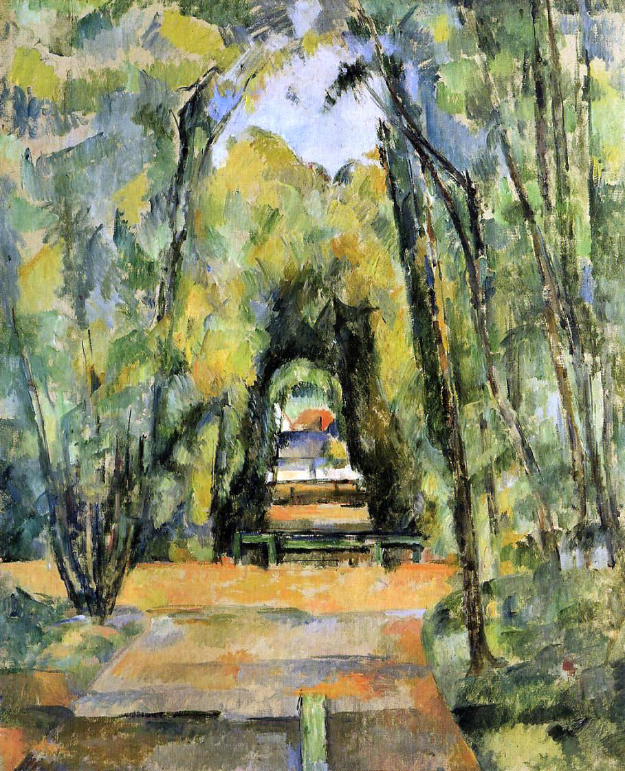 Paul Cezanne Tree Lined Lane at Chantilly - Canvas Print