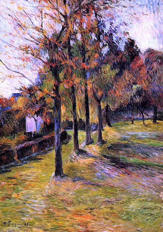 Paul Gauguin Tree Lined Road, Rouen - Canvas Print