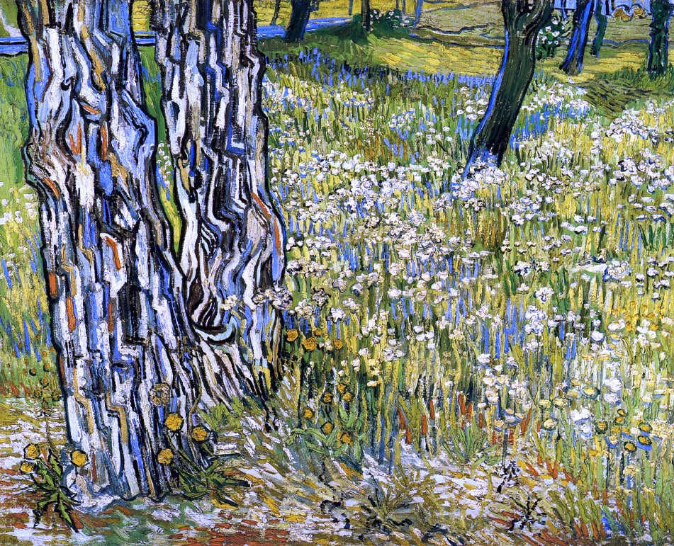 Vincent Van Gogh Tree Trunks in the Grass - Canvas Print