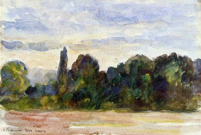 Camille Pissarro Trees, Eragny - Canvas Print