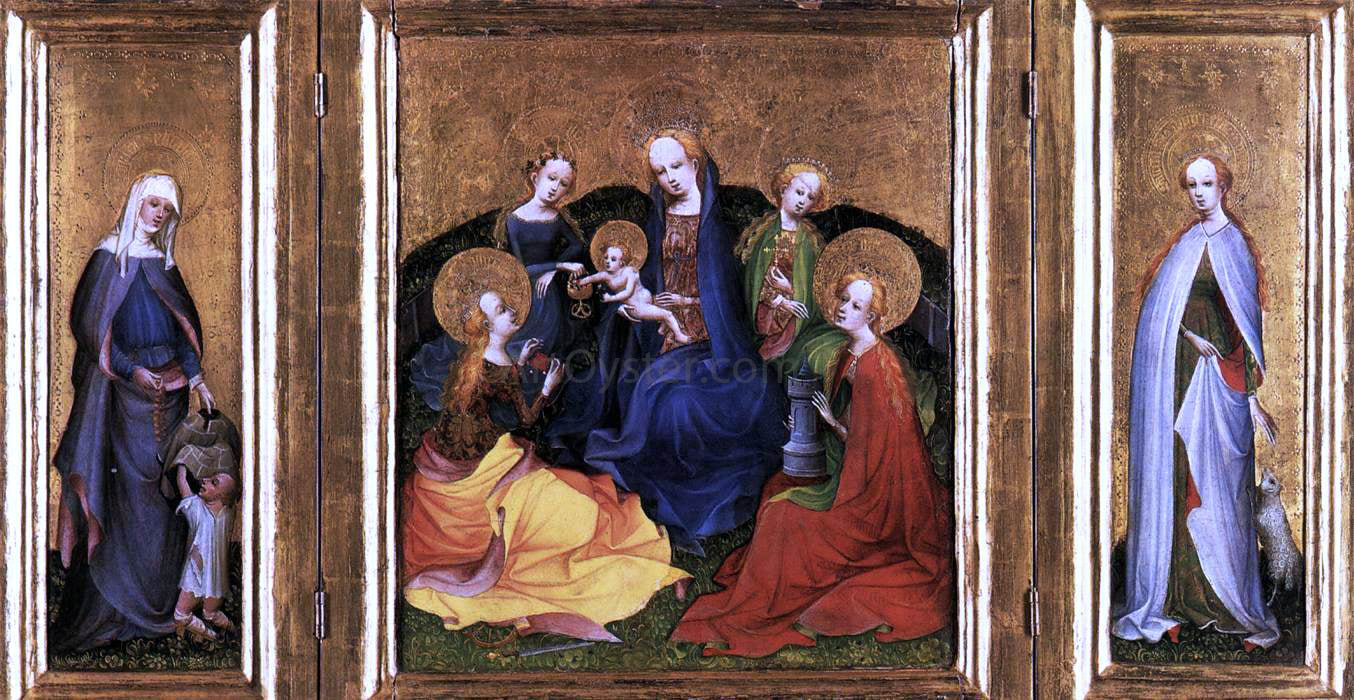 Painters (2) Masters Triptych: Madonna and Child with Saints - Canvas Print