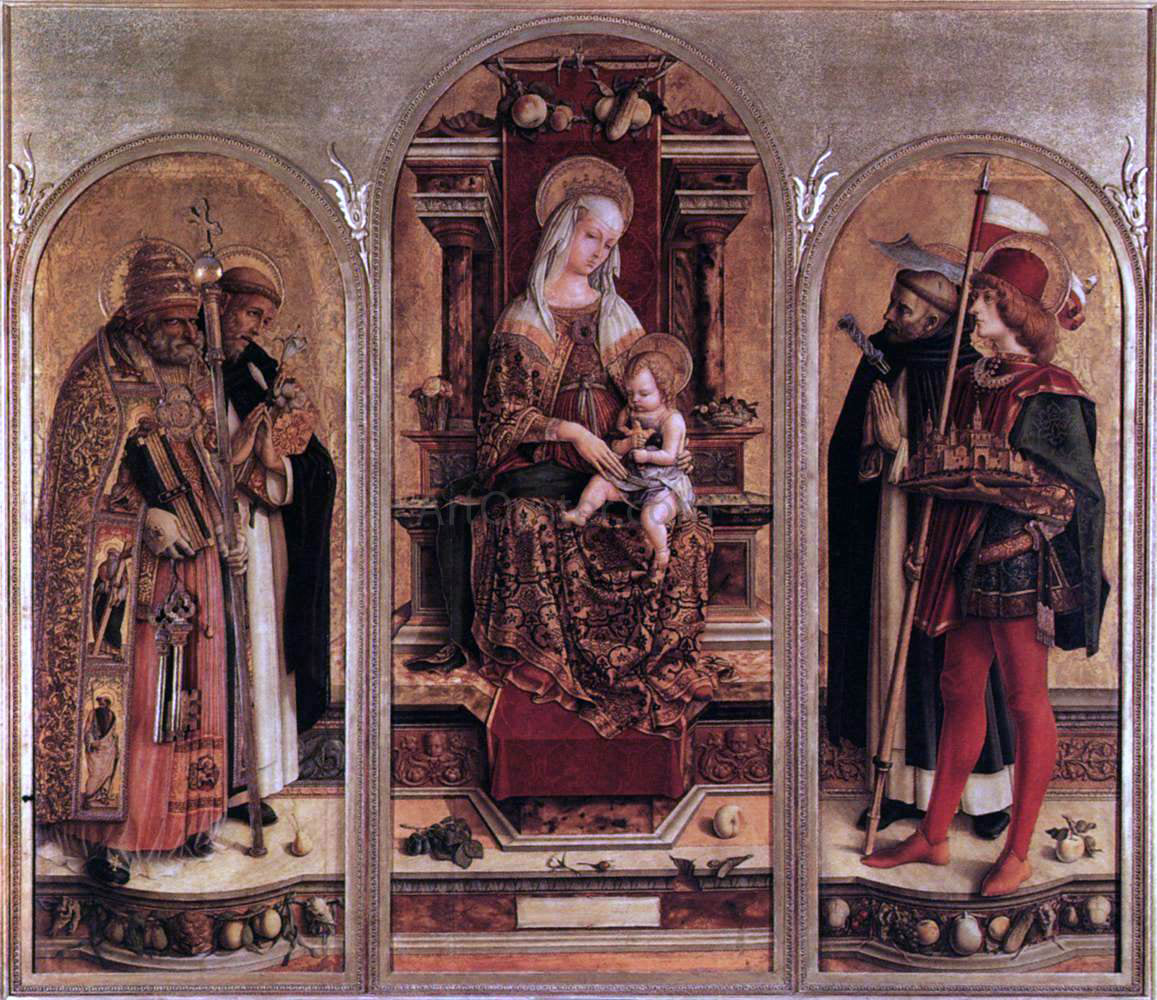 Carlo Crivelli Triptych of Camerino - Canvas Print