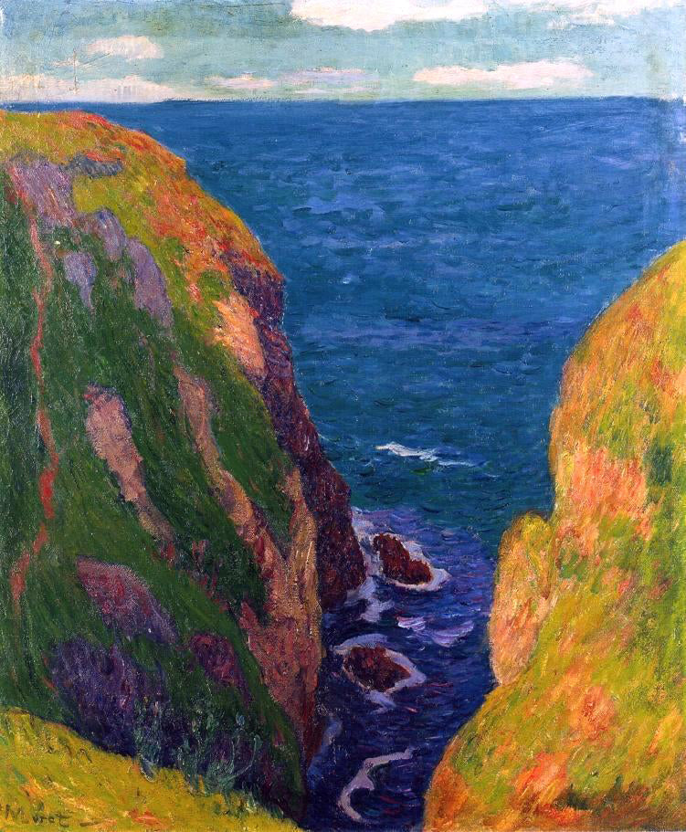 Henri Moret Trou de l'Enfer at Groix - Canvas Print