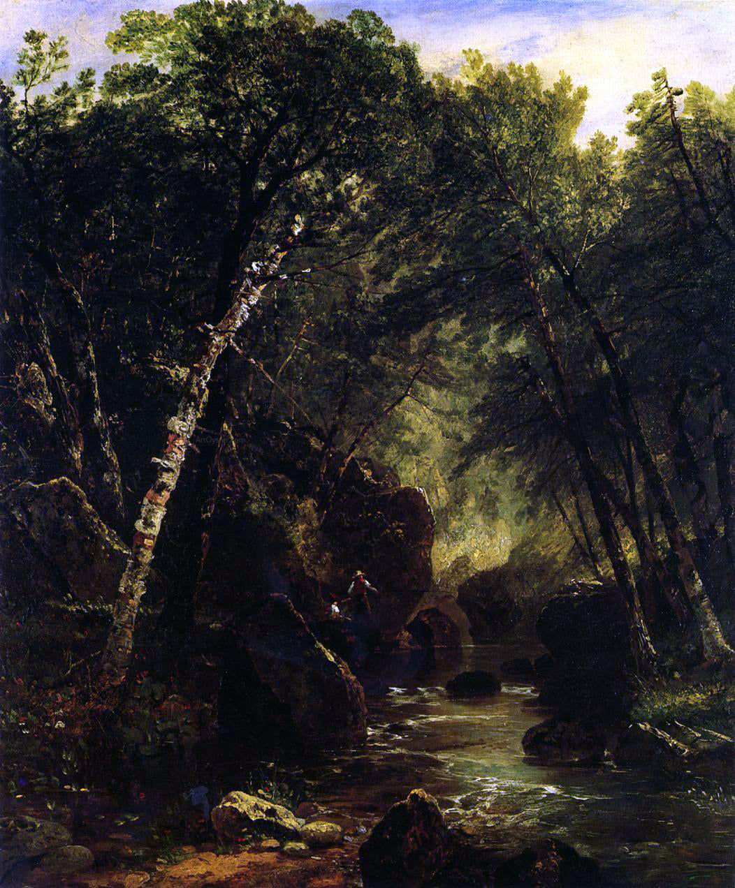 John Frederick Kensett Trout Fisherman - Canvas Print