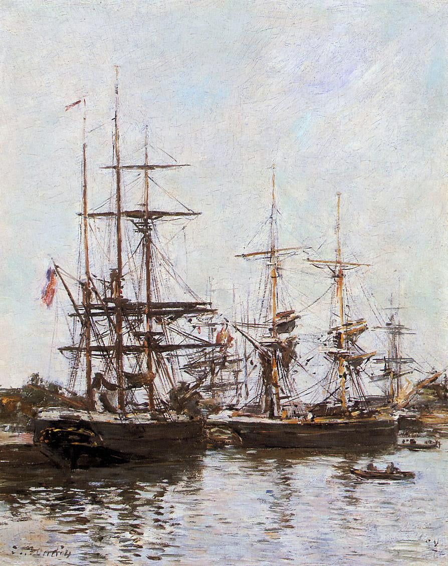 Eugene-Louis Boudin Trouville Harbor - Canvas Print