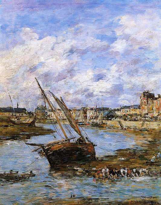Eugene-Louis Boudin Trouville, the Inner Port, Low tide - Canvas Print