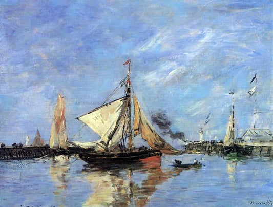 Eugene-Louis Boudin Trouville, the Jettys, High Tide - Canvas Print