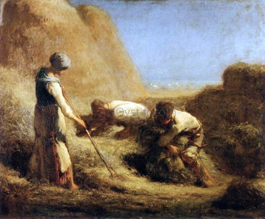 Jean-Francois Millet Trussing Hay - Canvas Print