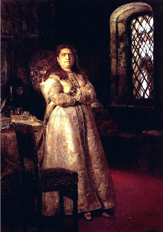 Ilia Efimovich Repin Tsarevna Sophia Alexeevna in the Novodevitchy Convent. - Canvas Print