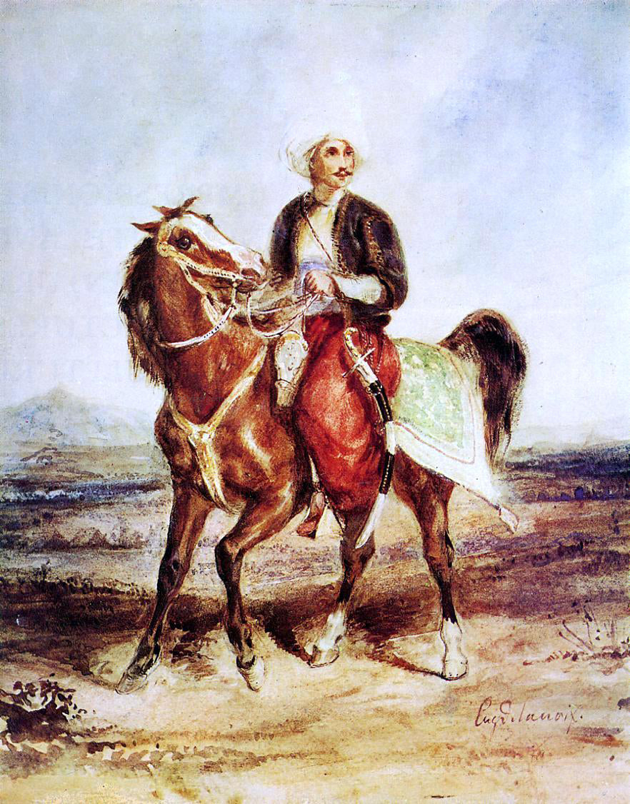 Eugene Delacroix Turkish Horseman - Canvas Print